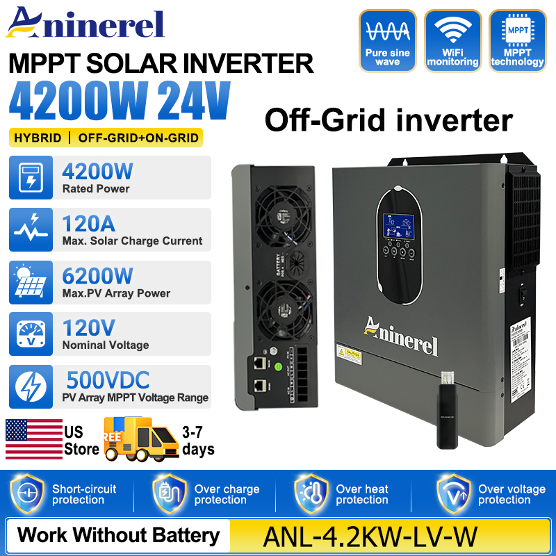 Гибридный инвертор Aninerel 42 – обзор и цена Inverter Pure Sine Wave 60Hz 120V 3000W